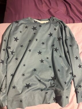 Women's Star Print Sweatshirt - Gray